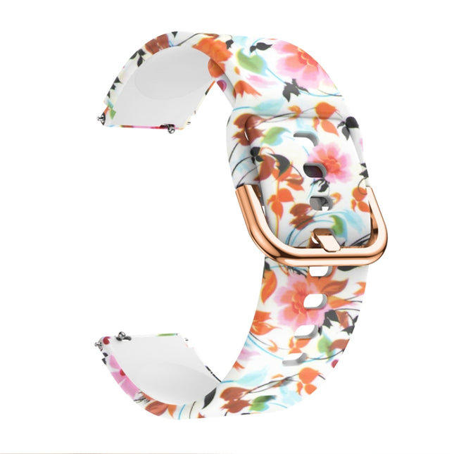 For Xiaomi Haylou LS01 Silicone Printing Replacement Strap Watchband(Bird Flower)-garmade.com