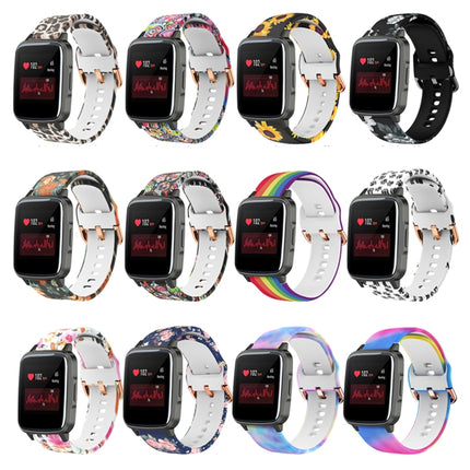 For Xiaomi Haylou LS01 Silicone Printing Replacement Strap Watchband(Red Rose)-garmade.com