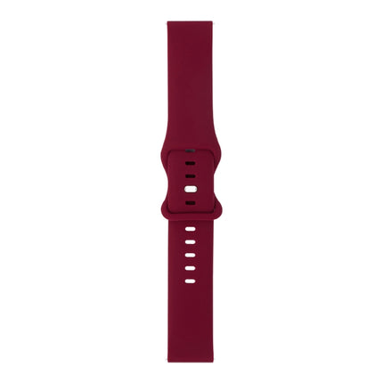 For Samsung Galaxy Watch 3 41mm 8-buckle Silicone Replacement Strap Watchband(Wine Red)-garmade.com