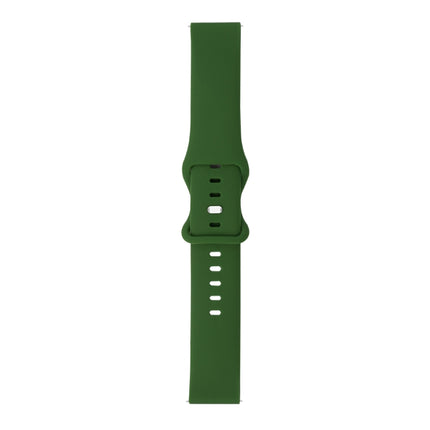 For Samsung Galaxy Watch 3 41mm 8-buckle Silicone Replacement Strap Watchband(Army Green)-garmade.com