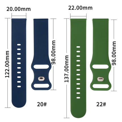 For Samsung Galaxy Watch 3 41mm 8-buckle Silicone Replacement Strap Watchband(Midnight Blue)-garmade.com