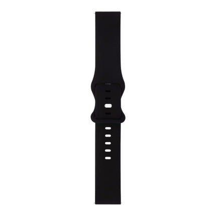 For Samsung Galaxy Watch 42mm 8-buckle Silicone Replacement Strap Watchband(Black)-garmade.com