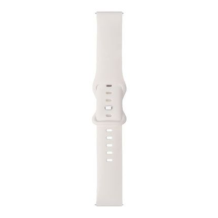 For Samsung Galaxy Watch Active / Active 2 40mm / Active 2 44mm 8-buckle Silicone Replacement Strap Watchband(White)-garmade.com