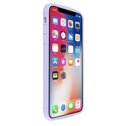 For iPhone XR Candy-Colored TPU Transparent Shockproof Case(Purple)-garmade.com