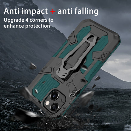 Machine Armor Warrior Shockproof PC + TPU Protective Case For iPhone 13(Green)-garmade.com