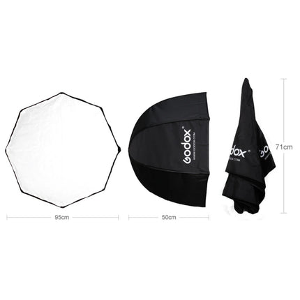 Godox Photo Studio Portable Octagon Speedlite Umbrella Softbox Reflector, Size:95cm-garmade.com