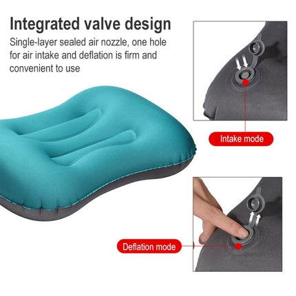 Outdoor Camping Trip Foldable Portable Inflatable Pillow Nap Waist Pillow, Specification:Press to Inflate(Double Ink Blue)-garmade.com