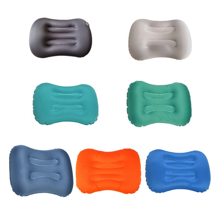 Outdoor Camping Trip Foldable Portable Inflatable Pillow Nap Waist Pillow, Specification:Inflate with Your Mouth(Double Ink Blue)-garmade.com