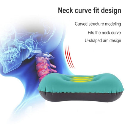 Outdoor Camping Trip Foldable Portable Inflatable Pillow Nap Waist Pillow, Specification:Inflate with Your Mouth(Double Ink Blue)-garmade.com