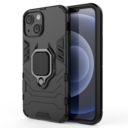 Shockproof PC + TPU Protective Case with Magnetic Ring Holder For iPhone 13 mini(Black)-garmade.com