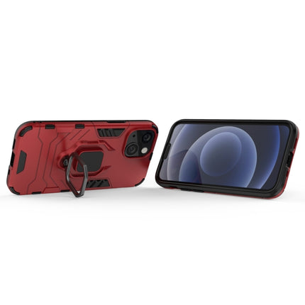 Shockproof PC + TPU Protective Case with Magnetic Ring Holder For iPhone 13 mini(Red)-garmade.com