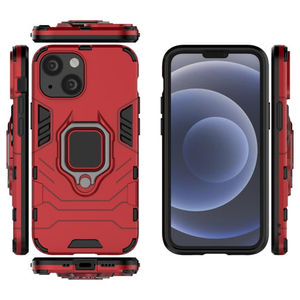 Shockproof PC + TPU Protective Case with Magnetic Ring Holder For iPhone 13 mini(Red)-garmade.com