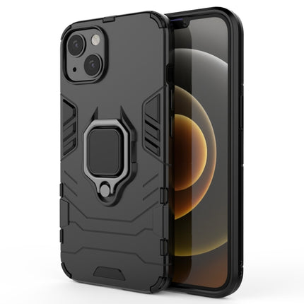 Shockproof PC + TPU Protective Case with Magnetic Ring Holder For iPhone 13(Black)-garmade.com