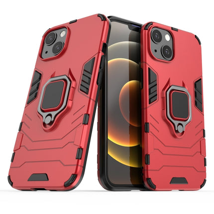 Shockproof PC + TPU Protective Case with Magnetic Ring Holder For iPhone 13(Red)-garmade.com