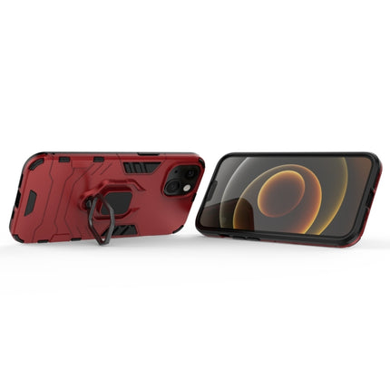 Shockproof PC + TPU Protective Case with Magnetic Ring Holder For iPhone 13(Red)-garmade.com