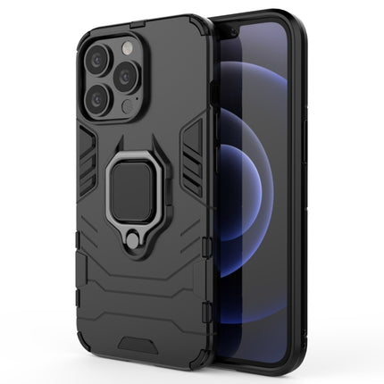 Shockproof PC + TPU Protective Case with Magnetic Ring Holder For iPhone 13 Pro(Black)-garmade.com