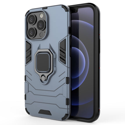 Shockproof PC + TPU Protective Case with Magnetic Ring Holder For iPhone 13 Pro(Navy Blue)-garmade.com