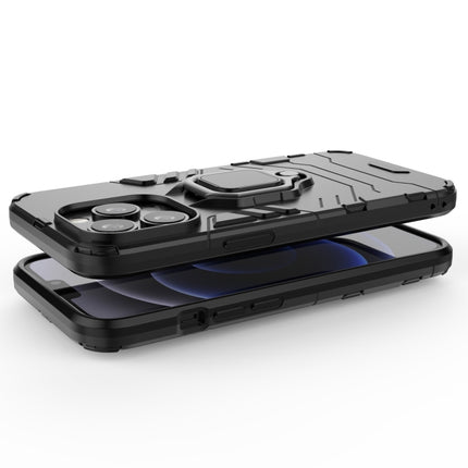 Shockproof PC + TPU Protective Case with Magnetic Ring Holder For iPhone 13 Pro(Navy Blue)-garmade.com