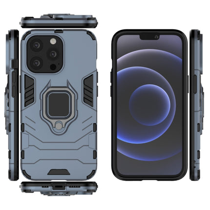 Shockproof PC + TPU Protective Case with Magnetic Ring Holder For iPhone 13 Pro(Navy Blue)-garmade.com