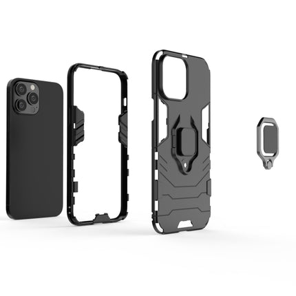 Shockproof PC + TPU Protective Case with Magnetic Ring Holder For iPhone 13 Pro Max(Black)-garmade.com