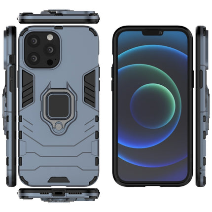 Shockproof PC + TPU Protective Case with Magnetic Ring Holder For iPhone 13 Pro Max(Navy Blue)-garmade.com