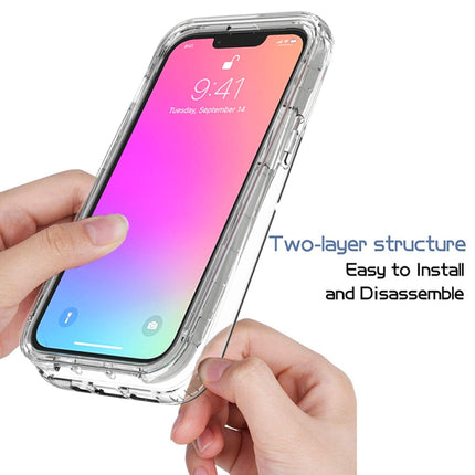 Shockproof High Transparency Two-color Gradual Change PC+TPU Candy Colors Protective Case For iPhone 13 Pro(Transparent)-garmade.com