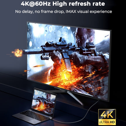 JOYROOM SY-20H1 4K 60Hz HDMI to HDMI Adapter Cable, Length: 2m(Grey)-garmade.com