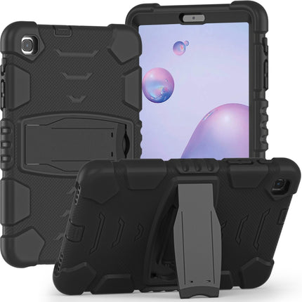 For Samsung Galaxy Tab A8.4 2020 T307 3-Layer Protection Screen Frame + PC + Silicone Shockproof Combination Case with Holder(Black+Black)-garmade.com