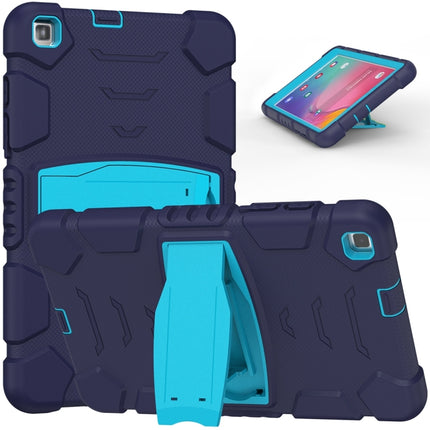For Samsung Galaxy Tab A8.0 2019 T290 3-Layer Protection Screen Frame + PC + Silicone Shockproof Combination Case with Holder(NavyBlue+Blue)-garmade.com