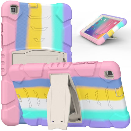 For Samsung Galaxy Tab A8.0 2019 T290 3-Layer Protection Screen Frame + PC + Silicone Shockproof Combination Case with Holder(Colorful Pink)-garmade.com
