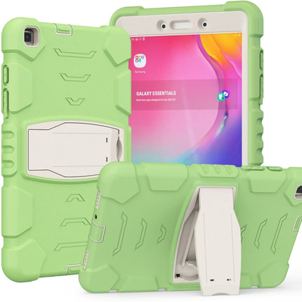 For Samsung Galaxy Tab A8.0 2019 T290 3-Layer Protection Screen Frame + PC + Silicone Shockproof Combination Case with Holder(Matcha Green)-garmade.com