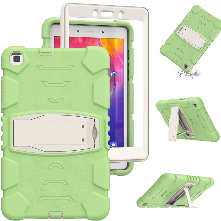 For Samsung Galaxy Tab A8.0 2019 T290 3-Layer Protection Screen Frame + PC + Silicone Shockproof Combination Case with Holder(Matcha Green)-garmade.com