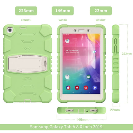 For Samsung Galaxy Tab A8.0 2019 T290 3-Layer Protection Screen Frame + PC + Silicone Shockproof Combination Case with Holder(Matcha Green)-garmade.com