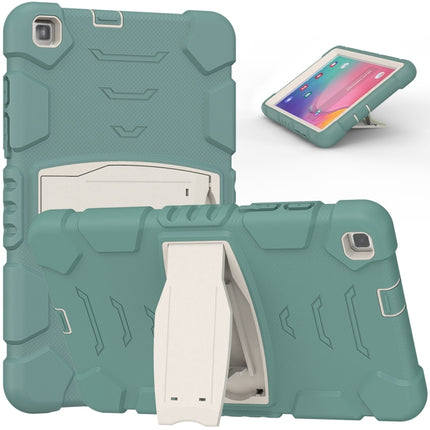 For Samsung Galaxy Tab A8.0 2019 T290 3-Layer Protection Screen Frame + PC + Silicone Shockproof Combination Case with Holder(Emerald Green)-garmade.com