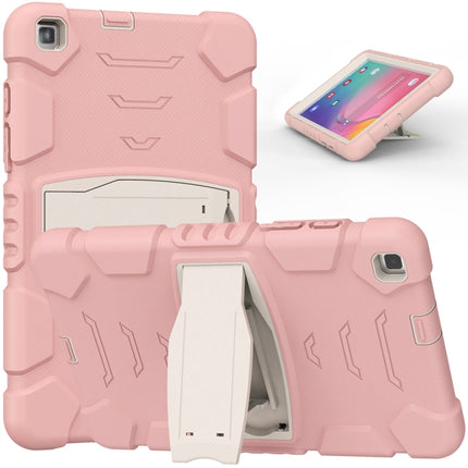 For Samsung Galaxy Tab A8.0 2019 T290 3-Layer Protection Screen Frame + PC + Silicone Shockproof Combination Case with Holder(Cherry Blossoms Pink)-garmade.com
