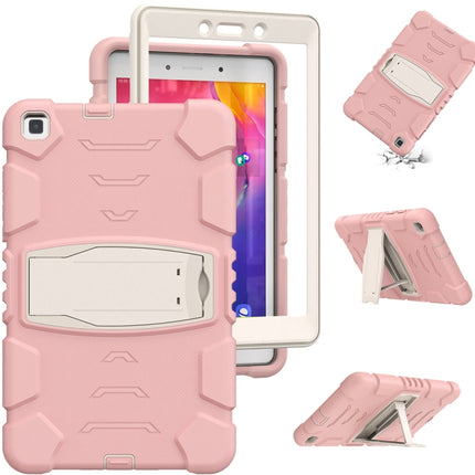 For Samsung Galaxy Tab A8.0 2019 T290 3-Layer Protection Screen Frame + PC + Silicone Shockproof Combination Case with Holder(Cherry Blossoms Pink)-garmade.com