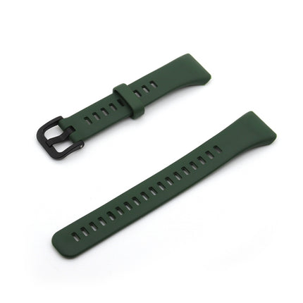 For Honor Band 6 Pure Color Silicone Replacement Strap Watchband(Dark Green)-garmade.com