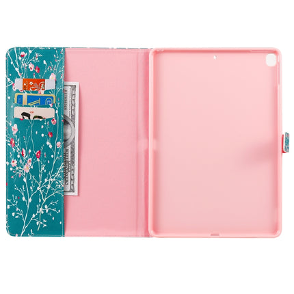 For iPad 10.2 / Pro 10.5 / Air 2019 3D Colored Drawing Horizontal Flip Leather Case with Holder & Card Slots & Wallet & Sleep / Wake-up Function(Apricot Tree)-garmade.com