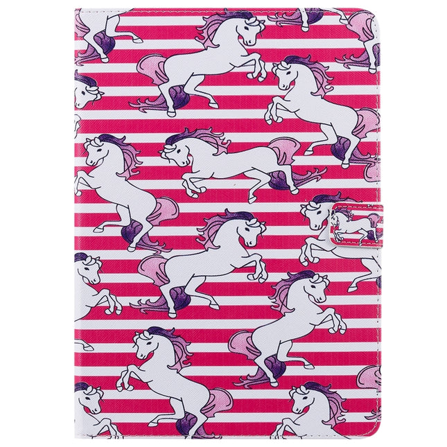 For iPad 10.2 / Pro 10.5 / Air 2019 3D Colored Drawing Horizontal Flip Leather Case with Holder & Card Slots & Wallet & Sleep / Wake-up Function(Horse)-garmade.com