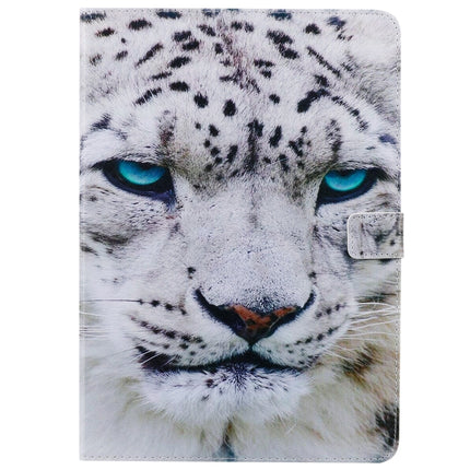 For iPad 10.2 / Pro 10.5 / Air 2019 3D Colored Drawing Horizontal Flip Leather Case with Holder & Card Slots & Wallet & Sleep / Wake-up Function(White Leopard)-garmade.com