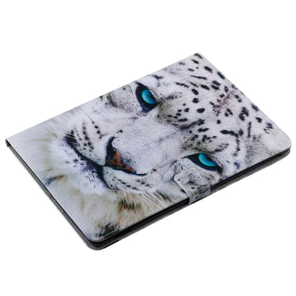 For iPad 10.2 / Pro 10.5 / Air 2019 3D Colored Drawing Horizontal Flip Leather Case with Holder & Card Slots & Wallet & Sleep / Wake-up Function(White Leopard)-garmade.com