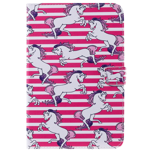 For iPad Mini 2019 & 4 & 3 & 2 & 1 3D Colored Drawing Horizontal Flip Leather Case with Holder & Card Slots & Wallet & Sleep / Wake-up Function(Horse)-garmade.com