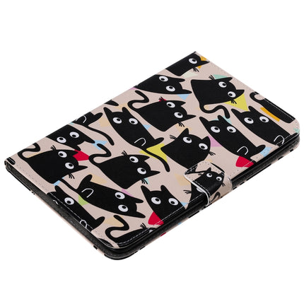For iPad Mini 2019 & 4 & 3 & 2 & 1 3D Colored Drawing Horizontal Flip Leather Case with Holder & Card Slots & Wallet & Sleep / Wake-up Function(Cat)-garmade.com