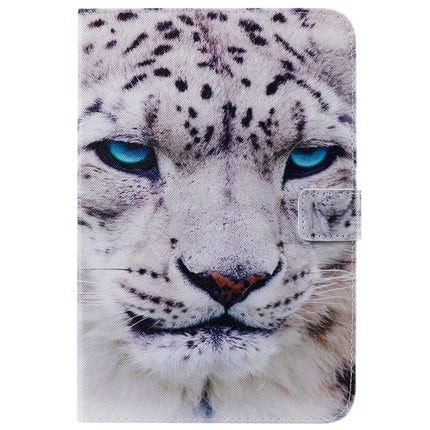 For iPad Mini 2019 & 4 & 3 & 2 & 1 3D Colored Drawing Horizontal Flip Leather Case with Holder & Card Slots & Wallet & Sleep / Wake-up Function(White Leopard)-garmade.com