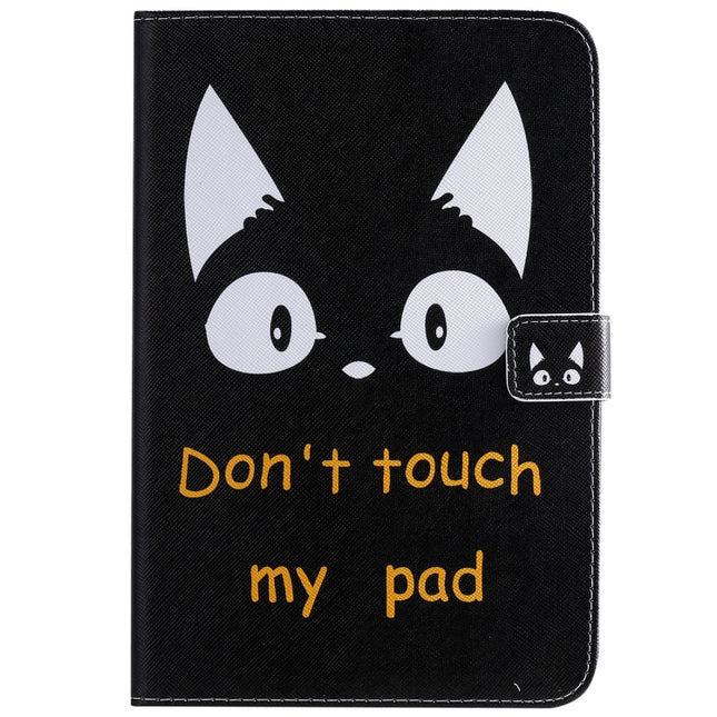 For iPad Mini 2019 & 4 & 3 & 2 & 1 3D Colored Drawing Horizontal Flip Leather Case with Holder & Card Slots & Wallet & Sleep / Wake-up Function(Cat Ears)-garmade.com