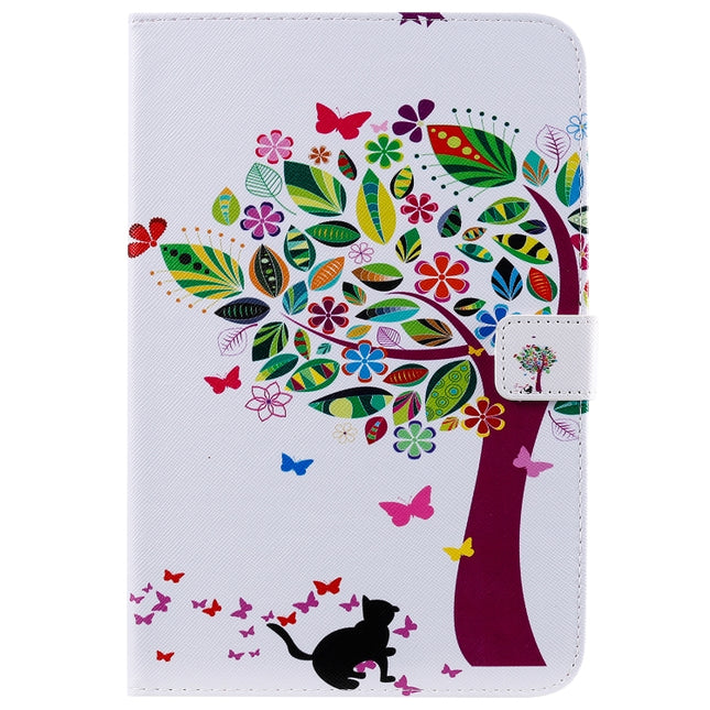 For iPad Mini 2019 & 4 & 3 & 2 & 1 3D Colored Drawing Horizontal Flip Leather Case with Holder & Card Slots & Wallet & Sleep / Wake-up Function(Cat and Tree)-garmade.com