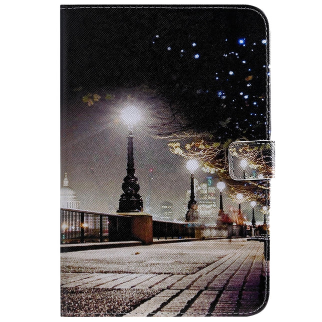 For iPad Mini 2019 & 4 & 3 & 2 & 1 3D Colored Drawing Horizontal Flip Leather Case with Holder & Card Slots & Wallet & Sleep / Wake-up Function(Cityscape)-garmade.com