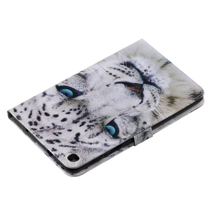 For Galaxy Tab A 8.0 & S Pen (2019) 3D Colored Drawing Horizontal Flip Leather Case with Holder & Card Slots & Wallet(White Leopard)-garmade.com