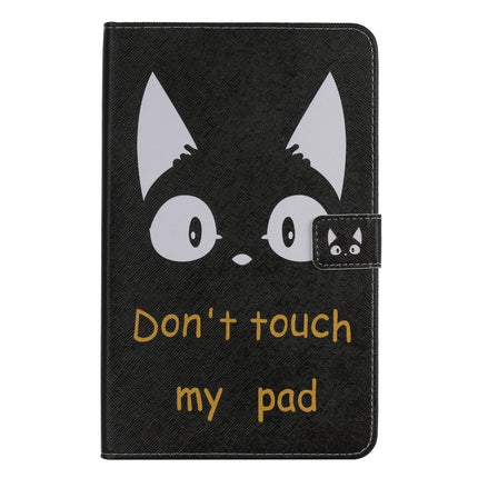 For Galaxy Tab A 8.0 & S Pen (2019) 3D Colored Drawing Horizontal Flip Leather Case with Holder & Card Slots & Wallet(Cat Ears)-garmade.com