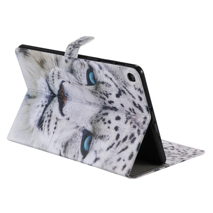 For Galaxy Tab A 10.1 (2019) 3D Colored Drawing Horizontal Flip Leather Case with Holder & Card Slots & Wallet(White Leopard)-garmade.com